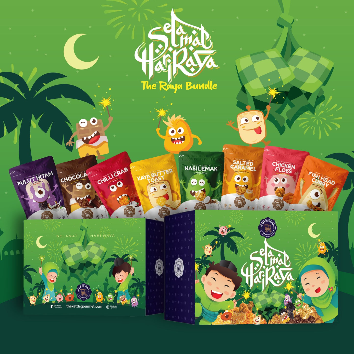 Hari Raya Gourmet Popcorn Giftbox (8 Packs x 65g)