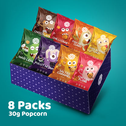 Christmas Popcorn Gift Box (Assortment of 8 packs x 30g)