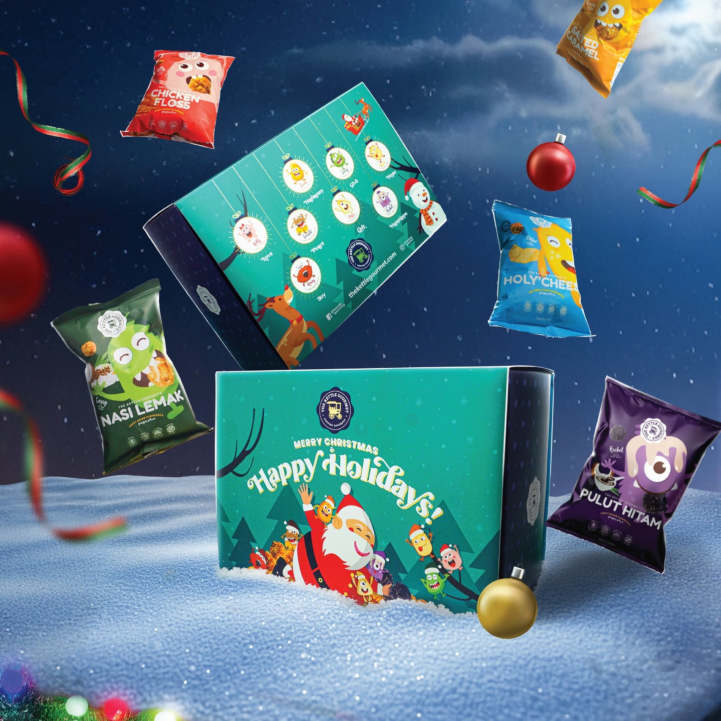 Christmas Popcorn Gift Box (Assortment of 8 packs x 30g)