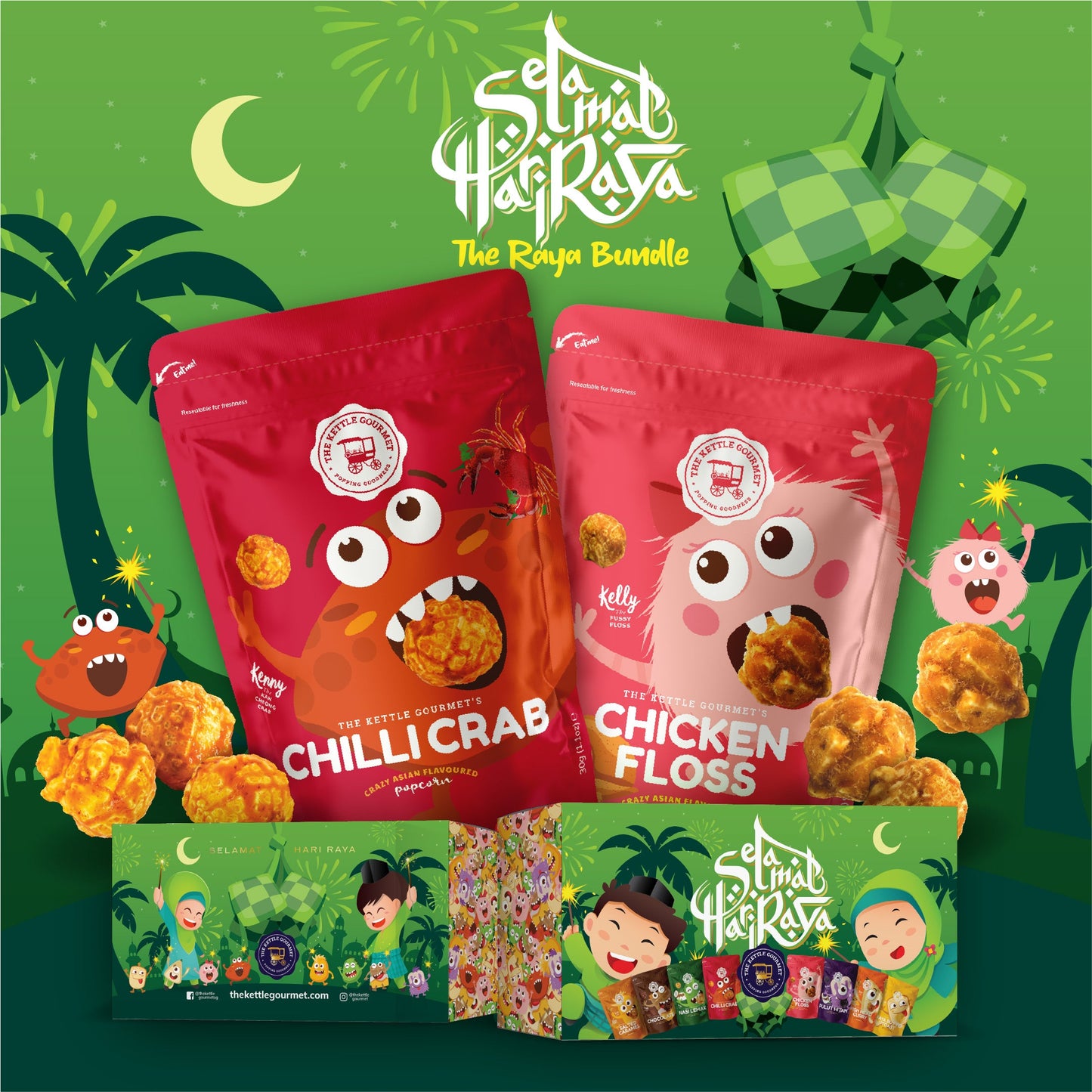 Hari Raya Gourmet Popcorn Giftbox (8 Packs x 30g)