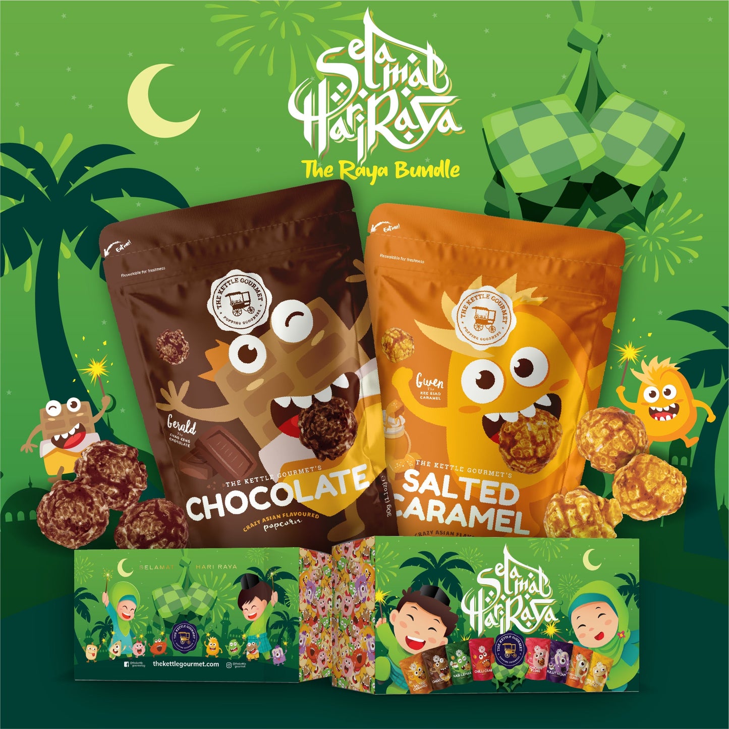 Hari Raya Gourmet Popcorn Giftbox (8 Packs x 30g)